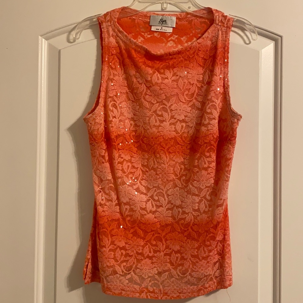 Striped peach tank top